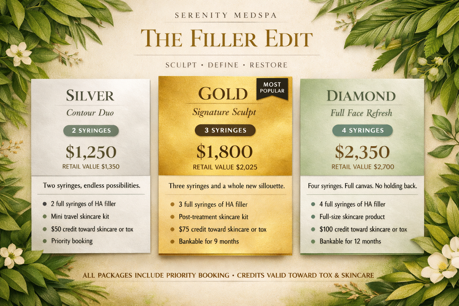 Filler Packages Serenity MedSpa in Colorado Springs
